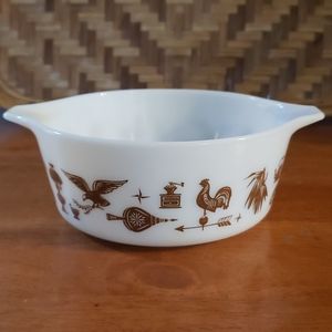 Pyrex Early American brown casserole dish